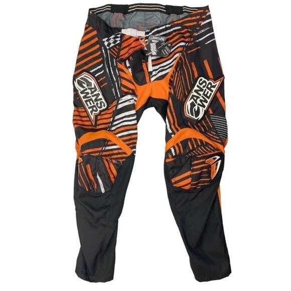 Answer Racing Synchron‎ Performance Pants Adult 42" Orange Black Racewear NEW - Picture 1 of 16